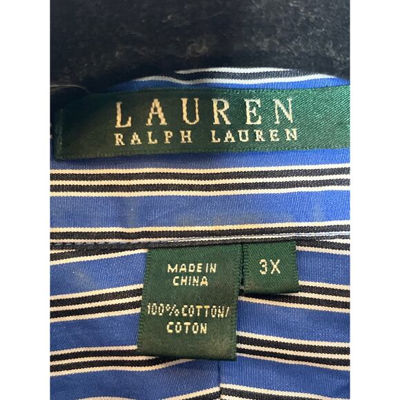 Lauren Ralph Lauren Plus Size 3X Blue Black White Stripe - Picture 6 of 8